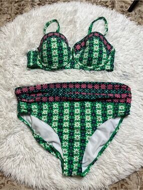 Boden Floral Underwire Bikini Top And Fold Over Bikini Bottoms